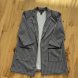 New York Clothing Co Black and White Pattern Suit Jacket Coat Blazer Size XL